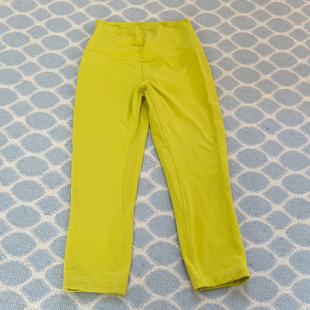 Lululemon Athletica 25” Lime Green Leggings- double lined
